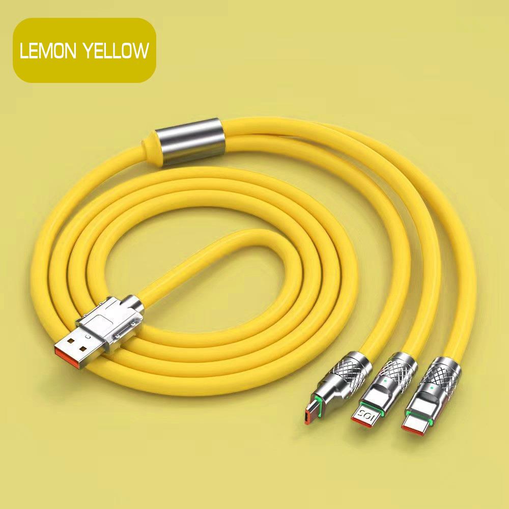 Picture of 120W Zinc Alloy Super Fast Charging Cable For iPhone Lightning Samsung Type C Micro USB Cord 1.2m/47in